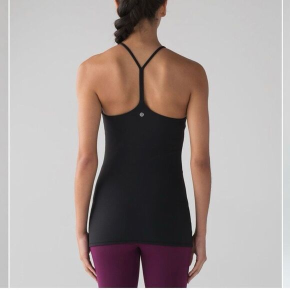 Lululemon Sun Setter Tank Black Size 10 Stretch Yoga style W1AKQS - Picture 2 of 5